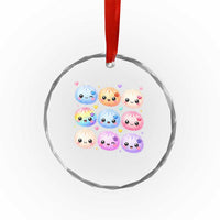 Kawaii Glitter Dumpling Bao Dim Sum Graphic Crystal Glass Ornament Cute Pastel Foodie Squishy Hearts and Flowers