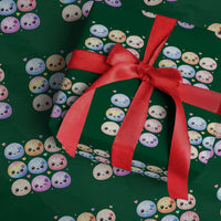 Kawaii Glitter Dumpling Bao Dim Sum Graphic Wrapping Paper Roll Cute Pastel Foodie Squishy Hearts and Flowers