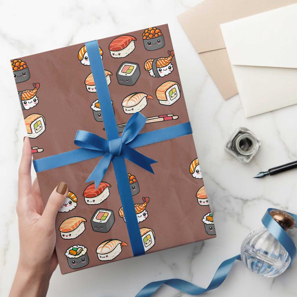 Kawaii Sushi Set Wrapping Paper Roll Japanese Food Lover Anime Otaku Manga