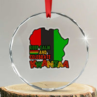 Keep Calm And Celebrate Kwanzaa Crystal Glass Ornament Black Holiday African American Xmas TS11