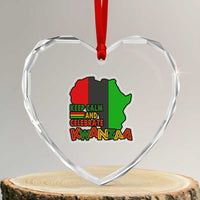 Keep Calm And Celebrate Kwanzaa Heart Crystal Glass Ornament Black Holiday African American Xmas - Wonder Print Shop