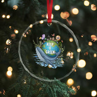 Keep It Green Earth Day Crystal Glass Ornament Eco-Friendly Nature Environmental Awareness