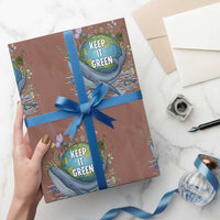 Keep It Green Earth Day Wrapping Paper Roll Eco-Friendly Nature Environmental Awareness