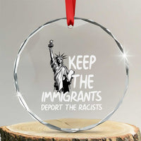 Keep The Immigrants Deport The Racists Crystal Glass Ornament Statue Of Liberty Anti Racism