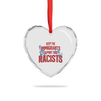 Keep The Immigrants Deport The Racists Heart Crystal Glass Ornament Statue Of Liberty Anti Racism Political Statement