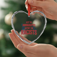 Keep The Immigrants Deport The Racists Heart Crystal Glass Ornament Statue Of Liberty Anti Racism Political Statement