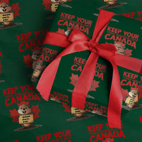 Keep Your Tiny Hands Off Canada Wrapping Paper Roll Not For Sale Canadian Maple Leaf Beaver - Wonder Print Shop