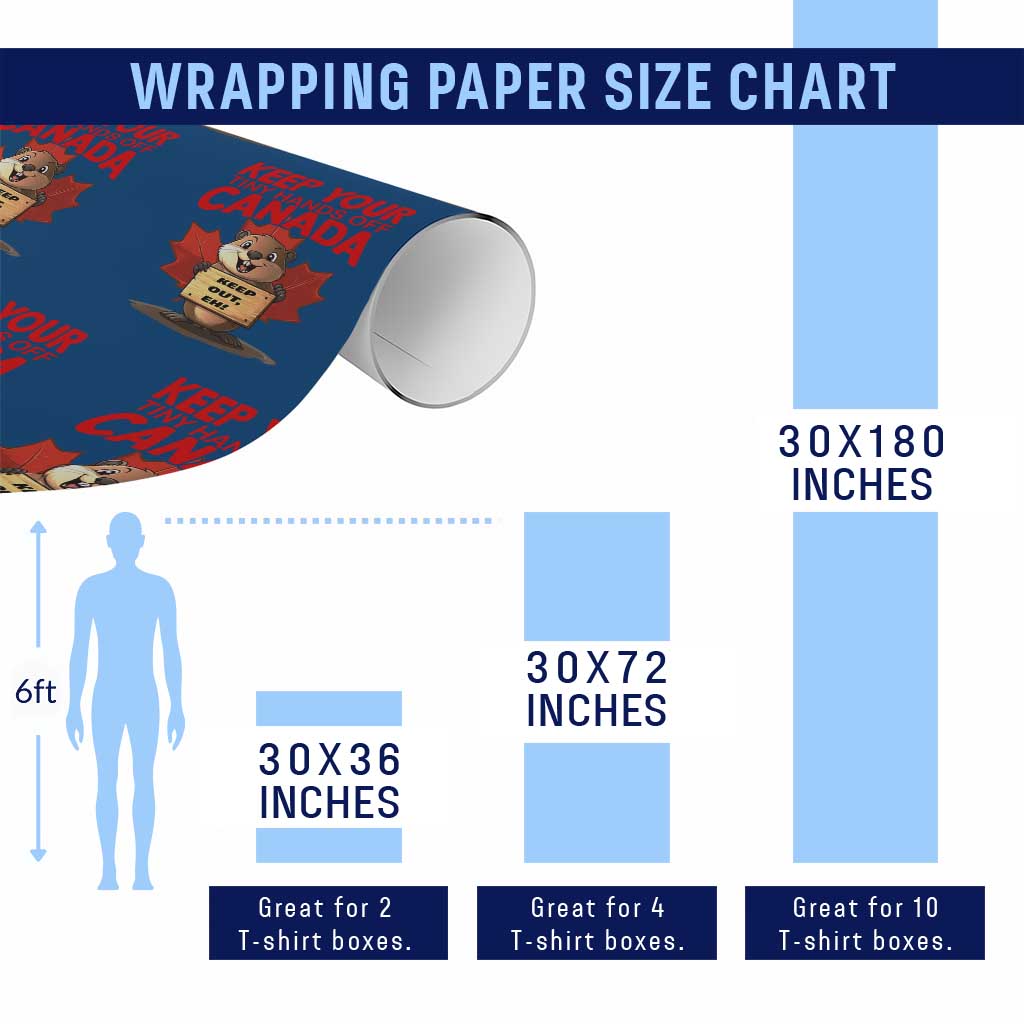 Keep Your Tiny Hands Off Canada Wrapping Paper Roll Not For Sale Canadian Maple Leaf Beaver - Wonder Print Shop