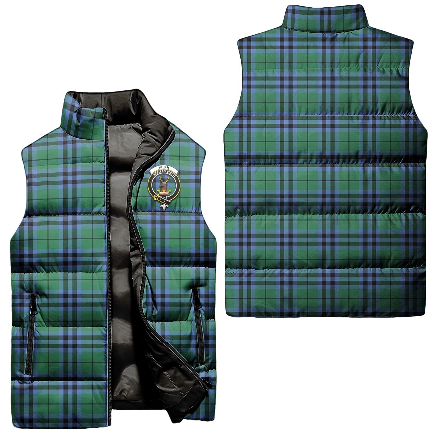 keith-ancient-clan-puffer-vest-family-crest-plaid-sleeveless-down-jacket