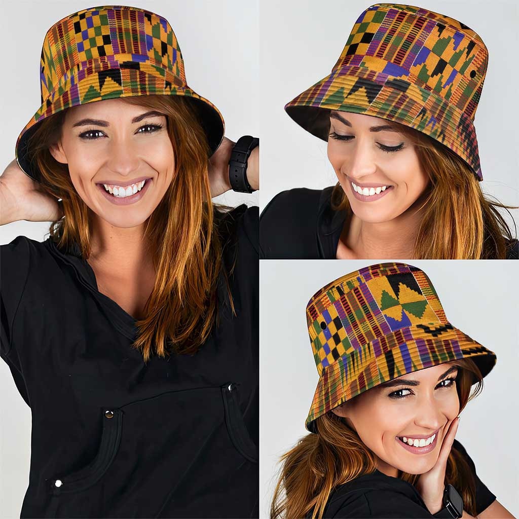 Kente African Pattern Bucket Hat - Wonder Print Shop