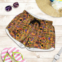 Kente African Pattern Shorts for Women - Wonder Print Shop