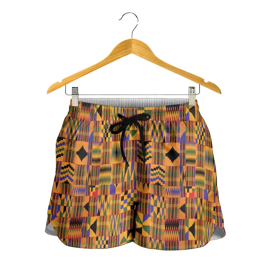 Kente African Pattern Shorts for Women - Wonder Print Shop