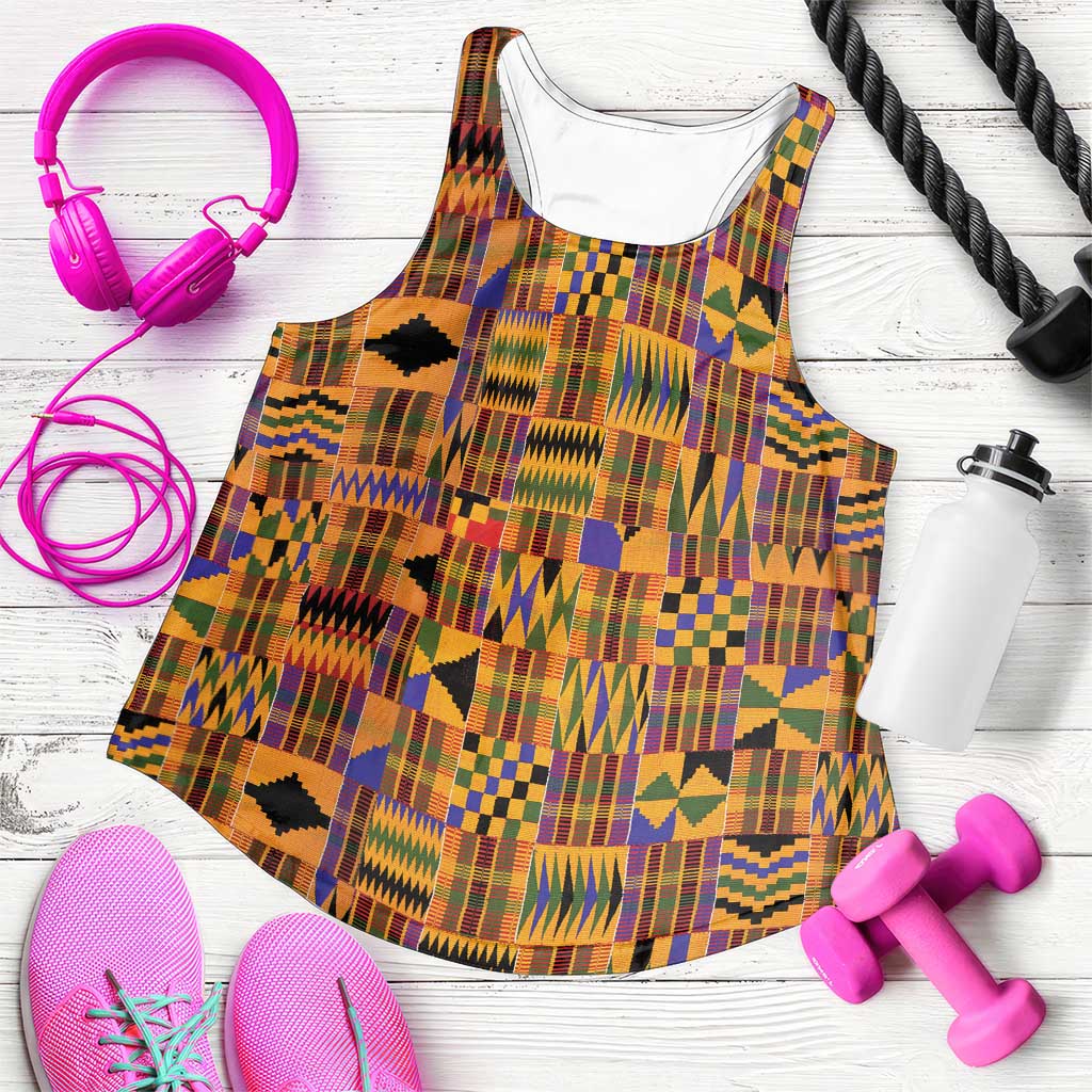 Kente African Pattern Women Racerback Tank - Wonder Print Shop