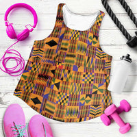 Kente African Pattern Women Racerback Tank - Wonder Print Shop