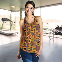 Kente African Pattern Women Racerback Tank - Wonder Print Shop
