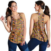 Kente African Pattern Women Racerback Tank - Wonder Print Shop