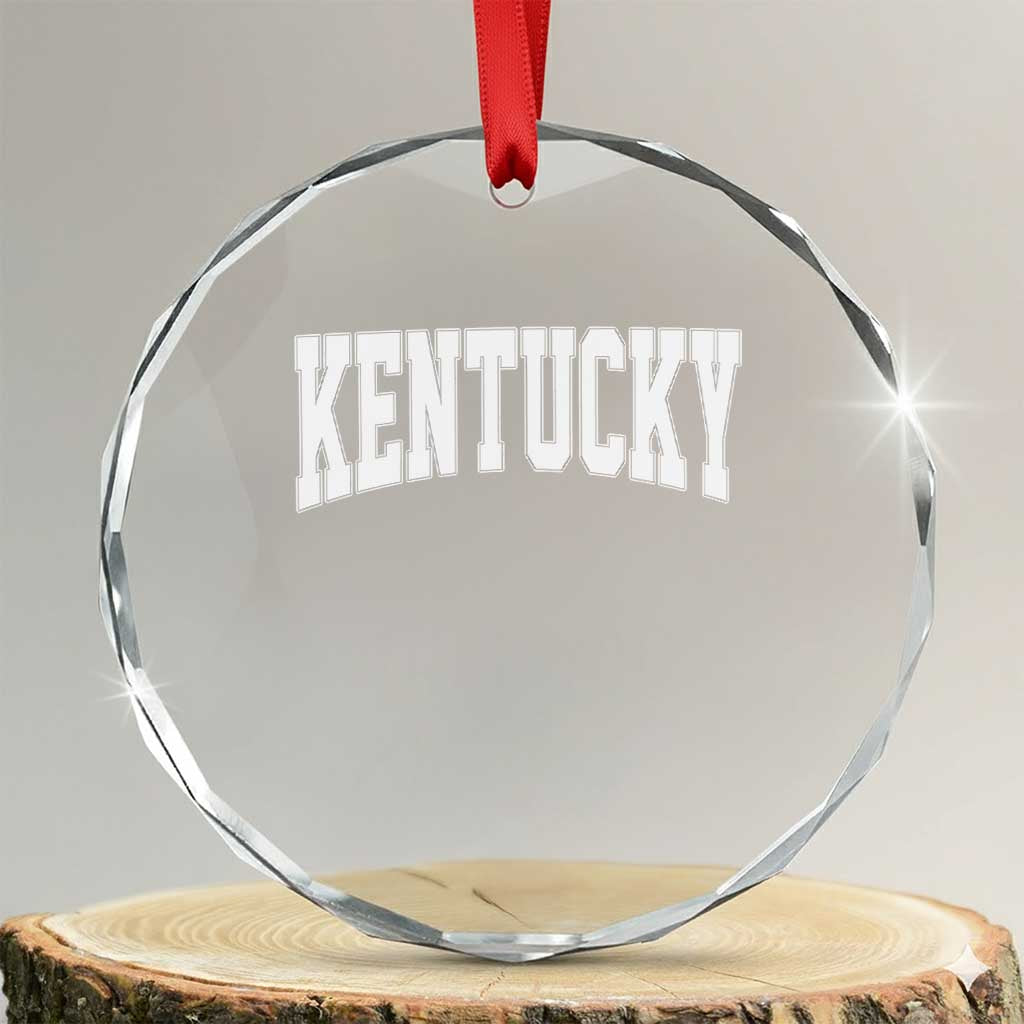Kentucky Crystal Glass Ornament Retro Varsity Kentucky Lover KY State