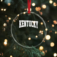 Kentucky Crystal Glass Ornament Retro Varsity Kentucky Lover KY State