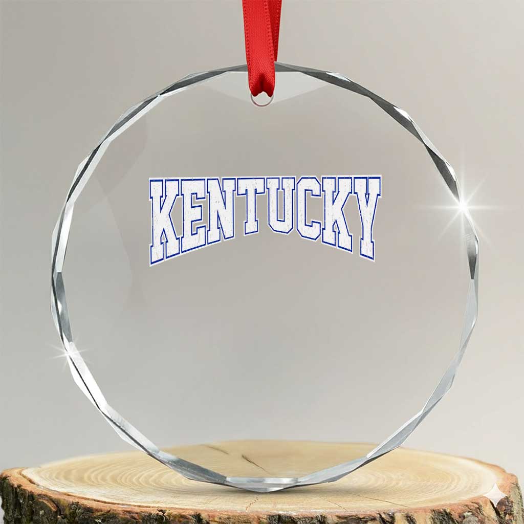 Kentucky Crystal Glass Ornament Vintage Sports Design Kentuckian KY State
