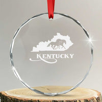 Kentucky Horse Map State Derby Day Crystal Glass Ornament