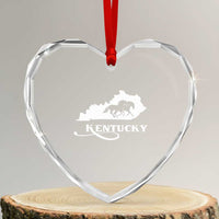 Kentucky Horse Map State Derby Day Heart Crystal Glass Ornament