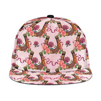 Kentucky Lucky Horseshoe Floral Snapback Cap Vintage Western Pattern