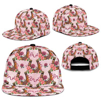 Kentucky Lucky Horseshoe Floral Snapback Cap Vintage Western Pattern