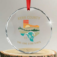 Kerr County Texas Crystal Glass Ornament Retro Hill Country Nature Scene Outdoors TS02