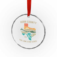 Kerr County Texas Crystal Glass Ornament Retro Hill Country Nature Scene Outdoors TS02