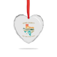 Kerr County Texas Heart Crystal Glass Ornament Retro Hill Country Nature Scene Outdoors - Wonder Print Shop