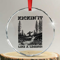 Kickin It Like A Legend Crystal Glass Ornament Funny Bigfoot Soccer Player
