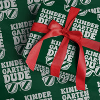 Kindergarten Dude Wrapping Paper Roll Funny Back to School First Day Of Kinder Graduation - Wonder Print Shop