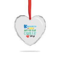 Kindergarten Just Got Cooler Heart Crystal Glass Ornament Funny 1st Day Back to School Kids Gift