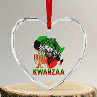 King Lion Of Africa Kwanzaa Map Heart Crystal Glass Ornament Heritage Pride Gift - Wonder Print Shop