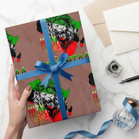 King Lion Of Africa Kwanzaa Map Wrapping Paper Roll Heritage Pride Gift - Wonder Print Shop