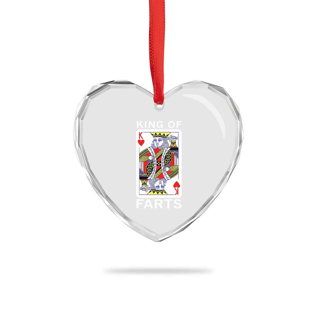 King of Farts Heart Crystal Glass Ornament Funny Joke Inappropriate Fart Prank Gift - Wonder Print Shop