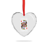 King of Farts Heart Crystal Glass Ornament Funny Joke Inappropriate Fart Prank Gift - Wonder Print Shop