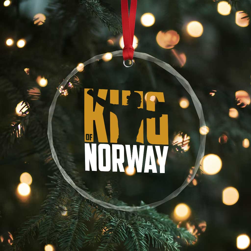King Of Norway Football Crystal Glass Ornament Proud Norwegian Supporter Fan