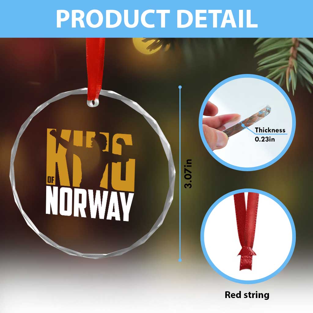 King Of Norway Football Crystal Glass Ornament Proud Norwegian Supporter Fan