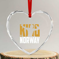 King Of Norway Football Heart Crystal Glass Ornament Proud Norwegian Supporter Fan