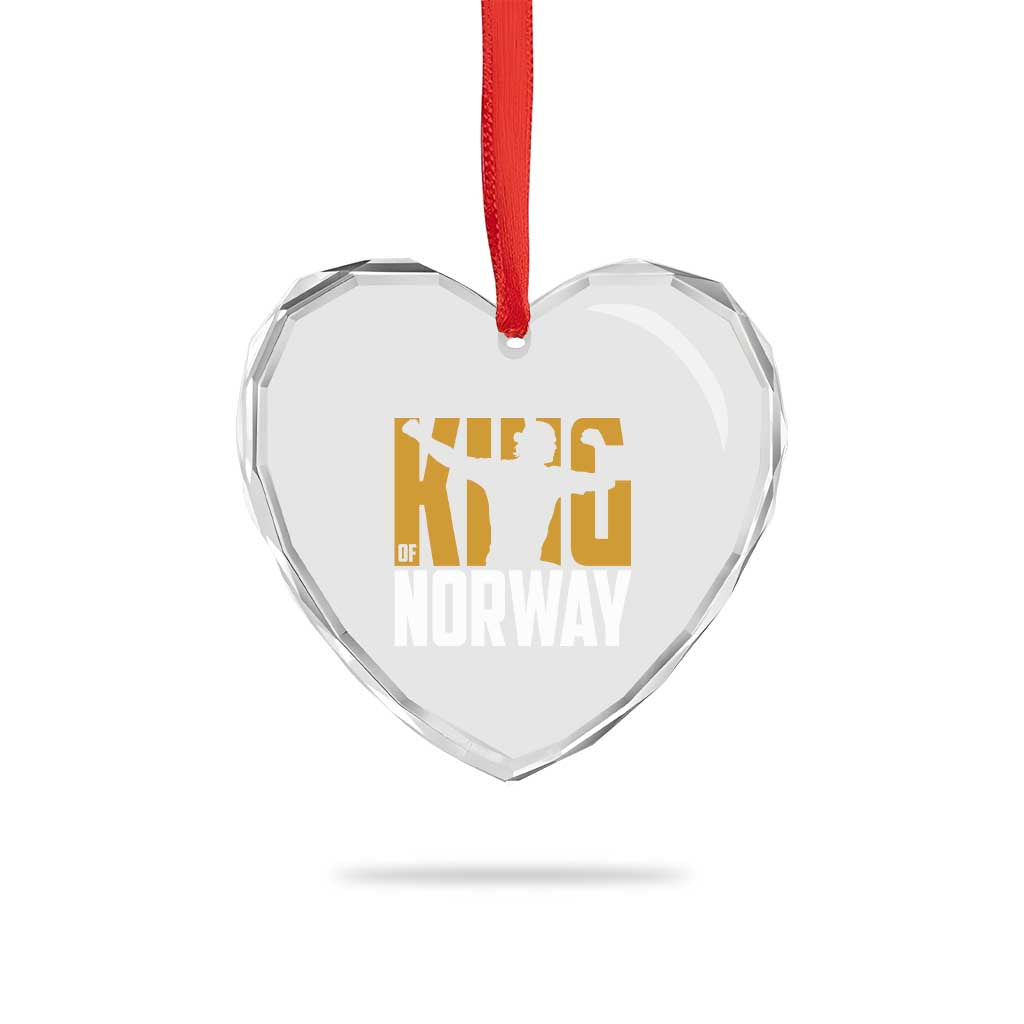 King Of Norway Football Heart Crystal Glass Ornament Proud Norwegian Supporter Fan