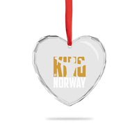 King Of Norway Football Heart Crystal Glass Ornament Proud Norwegian Supporter Fan