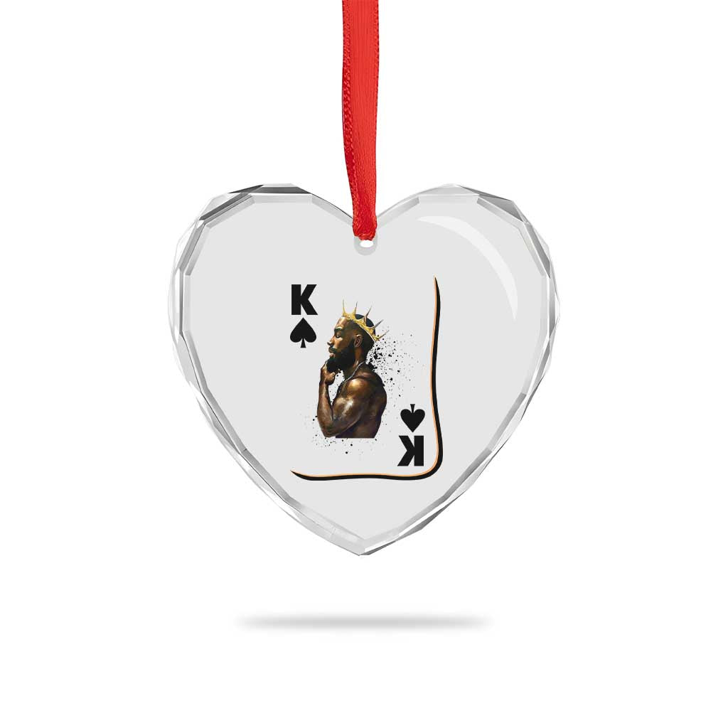 King Of Spades Black Man Heart Crystal Glass Ornament African American Men Pride - Wonder Print Shop
