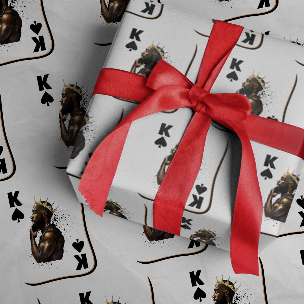 King Of Spades Black Man Wrapping Paper Roll African American Men Pride - Wonder Print Shop
