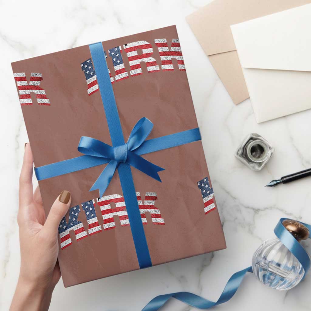 Kirk Wrapping Paper Roll American Flag Charlie Kirk Last Name Surname Team - Wonder Print Shop