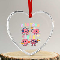 Kiss Your Brain Heart Crystal Glass Ornament Funny Teacher - Wonder Print Shop