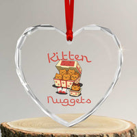 Kitten Nuggets Heart Crystal Glass Ornament Funny Cat Lover Gift - Wonder Print Shop