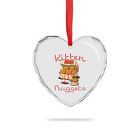 Kitten Nuggets Heart Crystal Glass Ornament Funny Cat Lover Gift - Wonder Print Shop