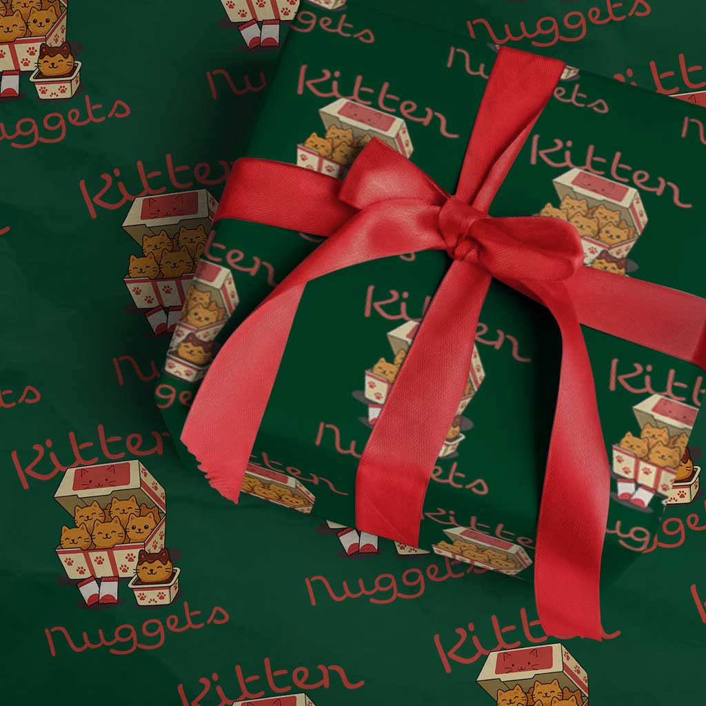 Kitten Nuggets Wrapping Paper Roll Funny Cat Lover Gift - Wonder Print Shop