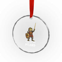 Knight Frog Crystal Glass Ornament Funny T'was The Tism M'Lord Vintage Autism Medieval